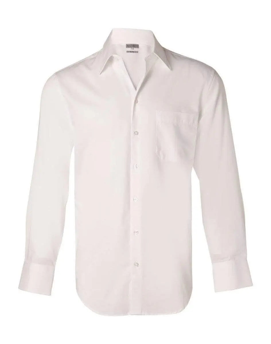 Benchmark Corporate Wear White / 38 BENCHMARK Men's Nano ™ Tech Long Sleeve Shirt M7002